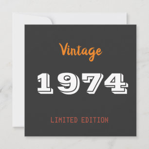 Vintage 1974 Dankeskarten – 52. Geburtstags-Editio Dankeskarte