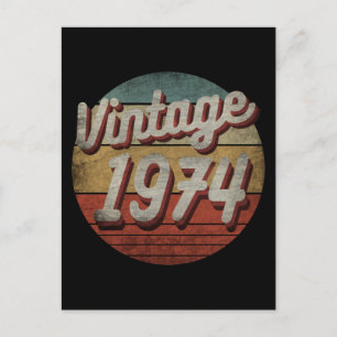 VINTAGE 1974 GEBURTSTAGSGESCHENK FÜR MÄNNER FRAUEN POSTKARTE