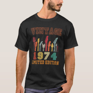 Vintage 1974 Geburtstagsgitarre 48. Geburtstag T-Shirt