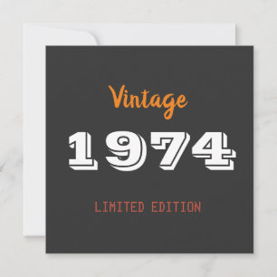 Vintage 1974 limitierte Auflage 52. Geburtstagsges Karte