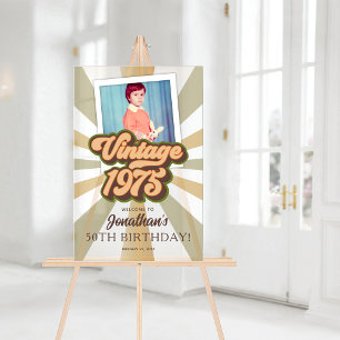 Vintage 1975 50. Geburtstag Foto Willkommen Acrylschild