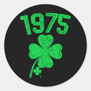 Vintage 1975 50. Geburtstag St. Patricks Day Shamr Runder Aufkleber