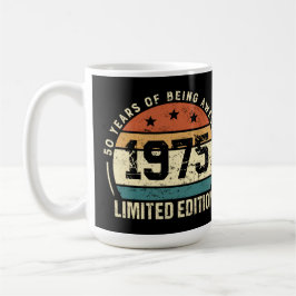 Vintage 1975 Retro 50th Birthday Anniversary Kaffeetasse