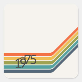 Vintage 1975 Retro Design  Quadratischer Aufkleber