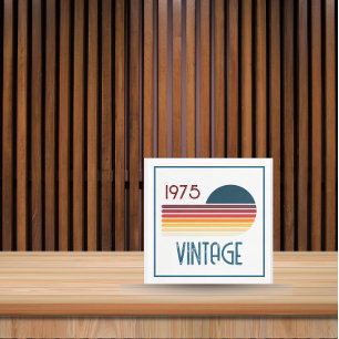 Vintage 1975 Retro Streifen Sonne 50. Geburtstag Einladung