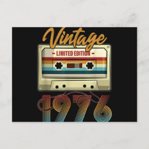 Vintage 1976 45. Geburtstag Kassettenband Geburtst Feiertagspostkarte