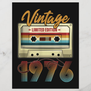 Vintage 1976 45. Geburtstagskassette Geburtstag Flyer