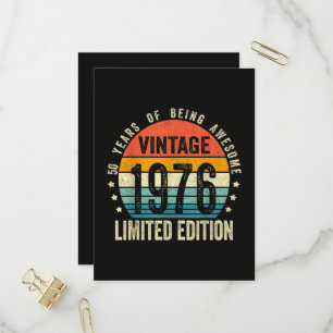 Vintage 1976 50. Geburtstag Geboren 1976 Einladungspostkarte