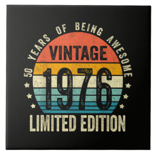 Vintage 1976 50. Geburtstag Geboren 1976 Fliese