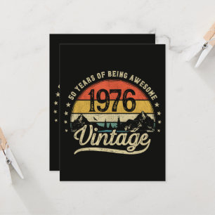 Vintage 1976 50 Jahre alt 50. Geburtstag Einladung