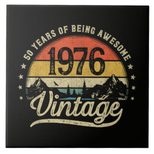 Vintage 1976 50 Jahre alt 50. Geburtstag Fliese