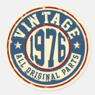 Vintage 1976 Alle Originalteile Runder Aufkleber