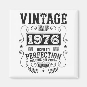 Vintage 1976 Geburtsjahr Geburtstag Lustige Zitate Magnet