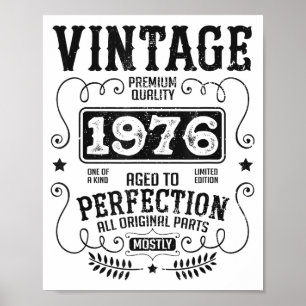 Vintage 1976 Geburtsjahr Geburtstag Lustige Zitate Poster