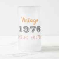 Vintage 1976 Glasierter Bierkrug – 50. Geburtstags