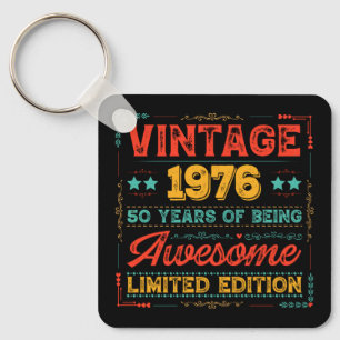 Vintage 1976 Hergestellt 1976 70. Geburtstag 50 Ja Schlüsselanhänger