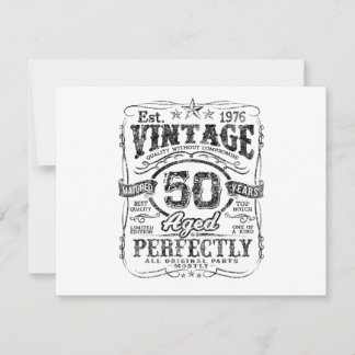 Vintage 1976 Limited Edition Shirt 50 Jahre alt 50 Einladung