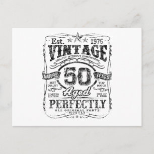 Vintage 1976 Limited Edition Shirt 50 Jahre alt 50 Postkarte
