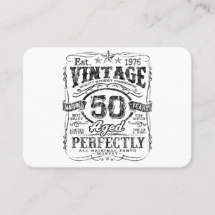 Vintage 1976 Limited Edition Shirt 50 Jahre alt 50 Visitenkarte