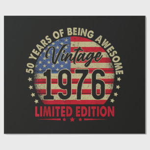 Vintage 1976 limitierte Auflage zum 50. Geburtstag Geschenkpapier