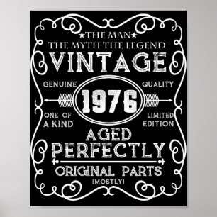 Vintage 1976 Mann Mythos Legende 45. Geburtstag Poster