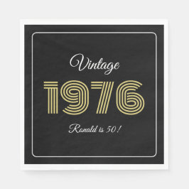 Vintage 1976 Retro Birthday 50th Birthday Serviette