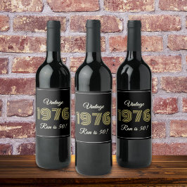 Vintage 1976 Retro Birthday 50th Birthday Weinetikett