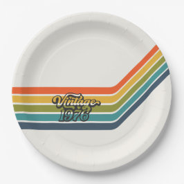 Vintage 1976 Retro-Design-Papierteller Pappteller