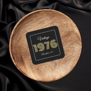 Vintage 1976 Retro Geburtstag 50. Geburtstag Name Rechteckiger Pappuntersetzer