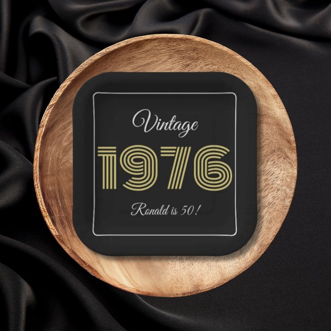 Vintage 1976 Retro Geburtstag 50. Geburtstag Pappteller (Von Creator hochgeladen)