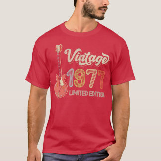 Vintage 1977 Guitar lovers 45th Birthday Electric  T-Shirt