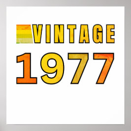 Vintage 1977 Retro Birthday Design - Classic 70s S Poster