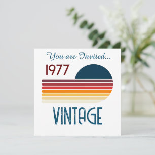 Vintage 1977 Retro-Streifen-Sonnenuntergang 50. Ge Einladung