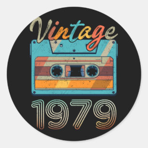 Vintage 1979 Kassettenband Retro 44. Geburtstag 44 Runder Aufkleber