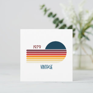 Vintage 1979 Retro Streifen Sonne Einladung