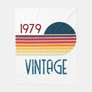 Vintage 1979 Retro-Streifen-Sonne Fleecedecke