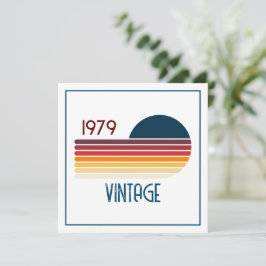Vintage 1979 Retro Stripe Sun Einladung