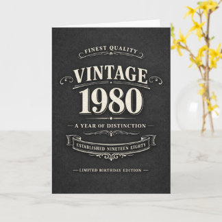 Vintage 1980 Birthday Karte