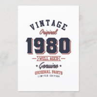 Vintage 1980 Geboren 1980 Retro Geburtstagsgeschen