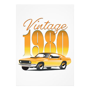 Vintage 1980 Retro Auto Fotodruck
