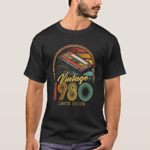 Vintage 1980 Retro Kasseette 1980 42. Geburtstag 4 T-Shirt