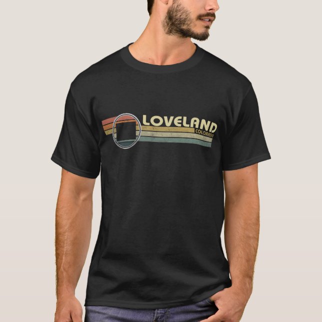 Vintage 1980er Jahre Style LOVELAND, CO T-Shirt (Vorderseite)