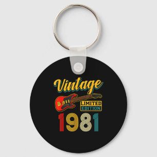 Vintage 1981 Limited Edition Gitarre Geburtsjahr Schlüsselanhänger