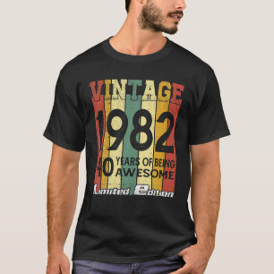 Vintage 1982 40 Jahre Awesome 40. Geburtstag T-Shirt