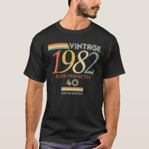 Vintage 1982, 40Th Birthday Aged Perfectly Gift Es T-Shirt