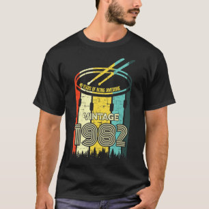 Vintage 1982 Geburtstag 40 Jahre großartig Trommel T-Shirt