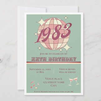 Vintage 1983 41. 42. Geburtstagsparty Einladung