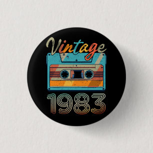 Vintage 1983 Kassettenband Retro 40. Geburtstag 40 Button