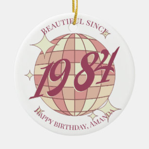 Vintage 1984 40. Geburtstags Retro-Party-Dekoratio Keramik Ornament