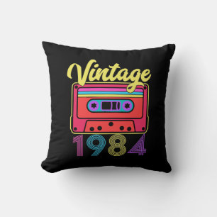 Vintage 1984 Bunte Kassette Kissen